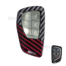 Fo292 Xotic Tech #fo292 Glossy Black Red Carbon Fiber Style Key Case Skin For Chevrolet Tahoe Suburban