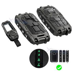 Fo300bk Xotic Tech #fo300bk Gunmetal Mech Luminous Smart Key Fob Skin Shell Chain For Mazda Mx-30 Mx-5 Miata