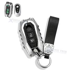 Fo302s Xotic Tech #fo302s Silver Mech Luminous Smart Key Fob Skin Shell Chain For Benz C E S Cle Glc Eqe