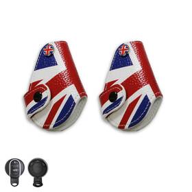 Fo314rb Xotic Tech #fo314rb 2 2pcs Red Blue Pu Leather Key Fob Protector Shell For Mini Cooper F54 R55 R56 F60