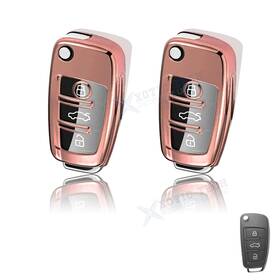 Fo36rg Xotic Tech #fo36rg 2 2x Pink Car Folding Remote Key Fob Cover Holder For Audi A3 A4 A6 A7 A8 Tt Q5 Q7