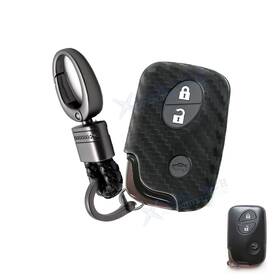 Fo121 Xotictech Carbon Fiber Style Soft Silicone Key Fob Cover Chain For Lexus Is Es Gs Ls Ct Lx