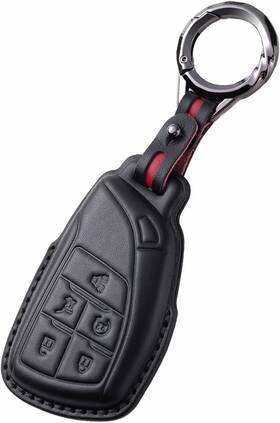 Nd-bx-51 Yonufi For Gmc Key Fob Cover Leather Case Holder Compatible 5 Buttons Black