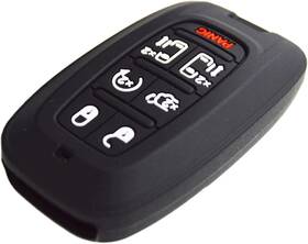 0105246 Zorratin Silicone Rubber Remote Smart Key Fob Case Cover Protector 7 Buttons Black