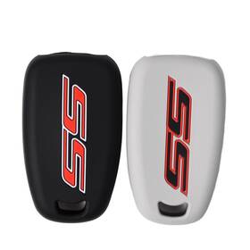 A0105267-5-bg2 Zorratin Ss Silicone Key Fob Cover Case Protector With Emblem Badge Trim Decal For