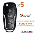 5 Xhorse Universal Wireless Flip Remote Key Ford Style 4 Buttons XNFO01EN. Fixed Price $80.45.