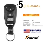 5X Xhorse XKHY20EN Wired Remote Key For Hyundai Style 3 Button Vvdi Tool. Fixed Price $32.95.