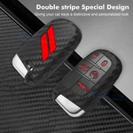 Carbon Red Remote Key Fob Case Skin For Jeep Cherokee Renegade Dodge W/5 Button. Fixed Price $11.09.