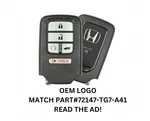 2016-2019 Honda Pilot Remote Key Fob Button 72147-TG7-A41 KR5V2X Driver Oem. Fixed Price $23.39.
