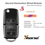 5PCS Xhorse XKB520EN Second Generation Wire Remote Key For Flip 3 Buttons Us. Fixed Price $32.95.