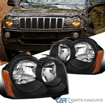 Black Fits 2005-2007 Jeep Grand Cherokee Headlights L+r Lamps Pair Assembly. Fixed Price $82.95.