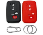 Click&fit Silicone Key Fob Covers Car Rubber Case 4-BUTTONS, Black&red. Fixed Price $6.99.