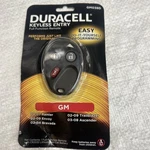 New Duracell Keyless Entry Full Function Remote For Vehicles GM038D (L14). Fixed Price $14.99.
