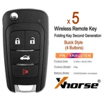 5X Xhorse Universal Wireless Remote Key For Buick 4 Buttons XNBU01EN Vvdi. Fixed Price $62.95.