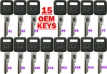 15 New Gm Factory Original Vats Single Sided Key Blanks 26019392 Thru 26019406. Fixed Price $186.37.