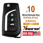 10X Xhorse For Toyota Style Remote Universal Wired Key Flip 4 Buttons XKTO12EN. Fixed Price $74.95.
