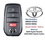 2022-2025 Toyota Tundra Tacoma Smart Entry Remote Key Fob HYQ14FBX Used Oem. Fixed Price $69.99.