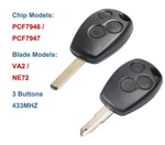 Remote Car Key Fob Replacement Buttons 433MHZ PCF7946 / PCF7947 For Renault. Fixed Price $34.29.