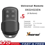 5X Xhorse XKGHG3EN 4 Buttons Garage Remote Second Generation Universal Us. Fixed Price $19.95.