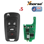 5PCS Xhorse XNBU01EN Wireless Remote Key Fit For Buick Flip 4 Buttons 2026. Fixed Price $62.95.