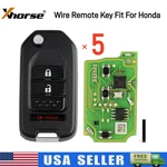 5X Xhorse XKHO02EN Universal Wire Remote Flip Key For Honda Style 2+1 Buttons. Fixed Price $38.95.