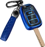 Lucrum Fob Cover For Honda Civic 2014-22 Blue Black Tpu Case + Leather Keych. Fixed Price $12.99.