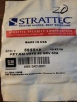 Strattec 595512 (oem) Single-sided Vats Key #2 For Gm Vehicles With Groove 50A. Fixed Price $14.00.