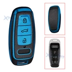 Full Cover Blue Tpu Smart Key Fob For Audi A3 A6L Q7 E-tron Button. Fixed Price $13.97.