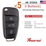 5X Xhorse Vvdi Universal Wired Remote Key For Audi A6L Style 3 Buttons XKA620EN. Fixed Price $36.95.