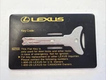 Lexus Flat Key Card - Emergency Use Code 41675. Fixed Price $25.00.