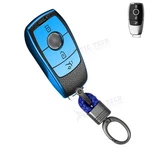 Tpu Leather 360 Protection Button Blue Key Cover Chain For Mercedes Class. Fixed Price $15.99.
