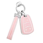 Pifoog For Cadillac Escalade Key Fob Cover 2015 - Pink And Big Silver Edge. Fixed Price $13.98.