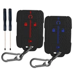 Qbuc 2PCS For Chevrolet Key Fob Cover, Soft Universal, C:black Blue+black Red. Fixed Price $14.76.
