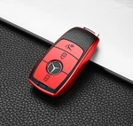 Red Tpu Leather Full Protection 3 Button Remote Key Fob For Mercedes Class. Fixed Price $13.99.