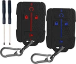 Qbuc 2PCS For Chevrolet Key Fob Cover, Soft Universal, C:black Blue+black Red. Fixed Price $14.75.
