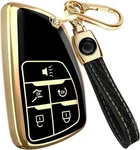 Lucrum Fob Cover For Gmc Chevy 2014-23 Blue Gold Tpu Case + Leather Keychain. Fixed Price $12.99.