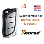5X Xhorse XELEX0EN Super Remote Key For Toyota/lexus Flip 3 Button Vvdi Tool. Fixed Price $59.95.