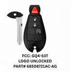 Oem W/ Logo Unlocked Fobik For 2013 2014-2019 Dodge Ram 1500 Remote GQ4-53T. Fixed Price $24.96.