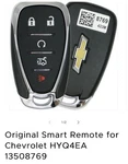1 New Smart Key Fob Chevy Malibu Cruze Camaro Remote 8769 433M. Fixed Price $25.00.