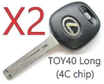 X2 Lexus TOY40BT4 Long Transponder Key Es Ls Cs 97 98 99 00 4C Chip. Fixed Price $16.50.