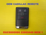 Oem Gm Cadillac Button Keyless Remote Fob OUC6000066 22889449 Trunk Memory 1. Fixed Price $69.88.