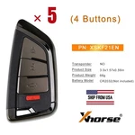 5PCS Xhorse XSKF21EN Smart Remote Key Memoeial Knife Style Ii 4 Buttons Shiny. Fixed Price $129.00.