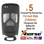 5X Xhorse Universal Wire Remote Key For Audi Flip 3 Buttons XNAU01EN VVDI2. Fixed Price $59.95.