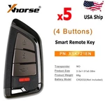 5PC Xhorse XSKF21EN Universal Smart Remote Key 4 Button For Tool /VVDI2. Fixed Price $129.00.