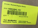 Genuine Subaru Remote Start 2015-2018 Legacy & Outback W/ Push H001SAL101. Fixed Price $333.62.