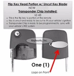 Keyless Uncut Flip Head Transponder Chip 48 Entry Control Clicker 231B Blade. Fixed Price $23.91.