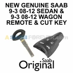 New Genuine Saab 9-3 Remote Key Fob Transmitter & Cut 08-12 Sedan Wagon. Fixed Price $249.99.
