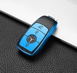 Tpu Leather 360 Protection Button Blue Remote Key Cover For Mercedes Class. Fixed Price $13.99.