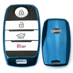 Chrome Blue Tpu Key Fob Case Cover Kia Optima K5 Sorento Carens Forte Soul. Fixed Price $9.09.
