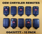 Lot Of 10 - Oem GQ43VT7T Chrysler Dodge Jeep Keyless Remote Fobs Button. Fixed Price $64.92.